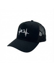 Gorra de Rejilla con Moto y Frecuencia Cardíaca Bordada | Top Hats