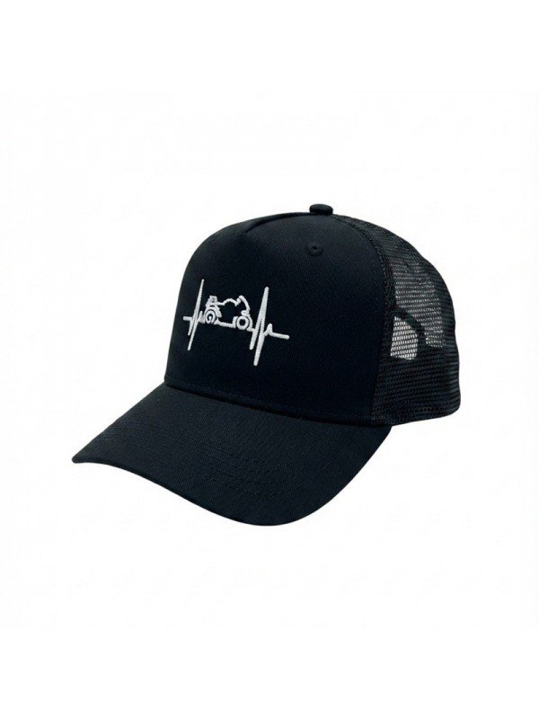 Gorra de Rejilla con Moto y Frecuencia Cardíaca Bordada | Top Hats
