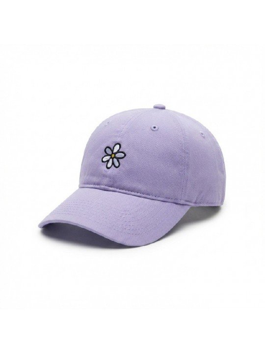Gorra lila con Flor Bordada de Corona Blanda | Top Hats