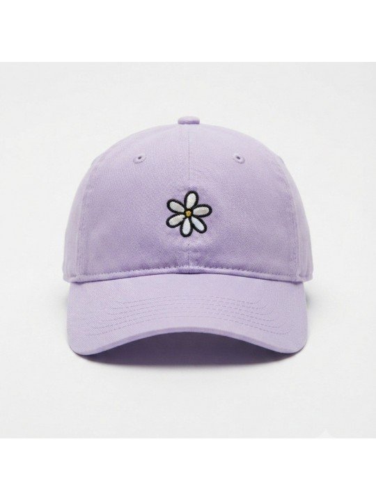 Gorra lila con Flor Bordada de Corona Blanda | Top Hats