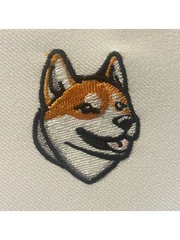 Gorra envejecida naranja con perro Shiba bordado | Top Hats