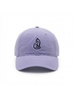 Gorra Top Hats Lila con Silueta de Gato Bordado Negra | Top Hats