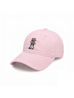 Gorra Top Hats con Tres Gatitos y Corazones Bordados
