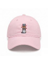 Gorra Top Hats con Tres Gatitos y Corazones Bordados