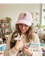 Gorra Top Hats con Tres Gatitos y Corazones Bordados