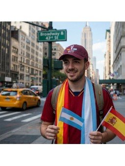 Burgundy Spain vs Argentina World Cup Final 2026 Cap | Embroidered Trophy | Top Hats
