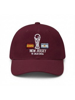 Burgundy Spain vs Argentina World Cup Final 2026 Cap | Embroidered Trophy | Top Hats