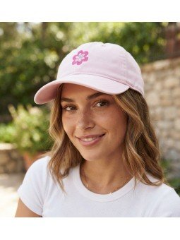 Gorra Rosa con Flor Fucsia Bordada | Top Hats