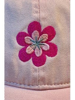 Gorra Rosa con Flor Fucsia Bordada | Top Hats