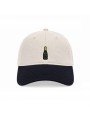 Beige & Black Embroidered Dad Cap | Bottle Design
