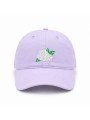 Gorra Lila con Bordado de Rosas Blancas | Estilo Casual