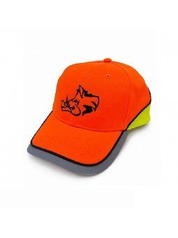 Gorra de Caza con Jabalí Bordado Fluorescente | Alta Visibilidad y Estilo