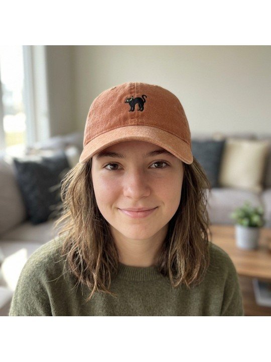 Gorra con Gato de Halloween Bordado | Top Hats