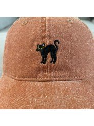 Gorra con Gato de Halloween Bordado | Top Hats