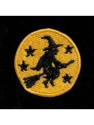 Cap with Embroidered Witch on a Broomstick | Top Hats