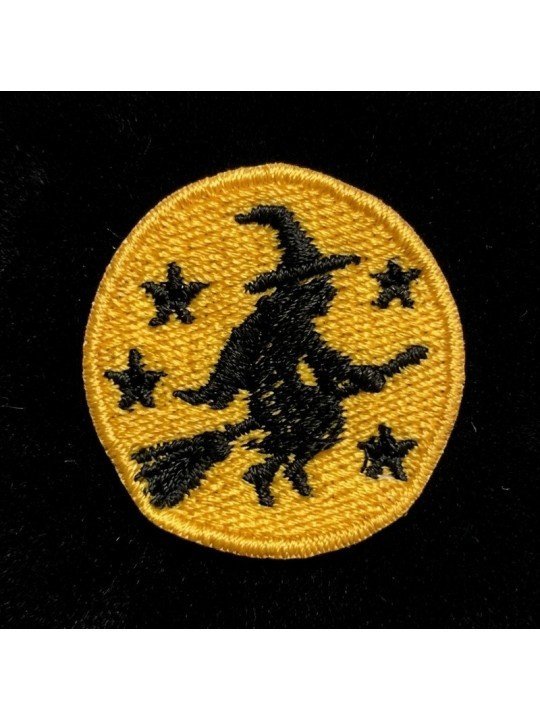 Cap with Embroidered Witch on a Broomstick | Top Hats