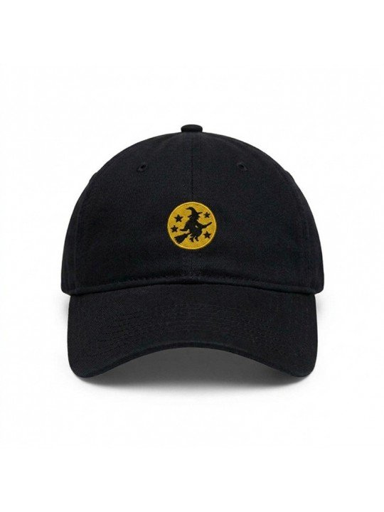 Cap with Embroidered Witch on a Broomstick | Top Hats