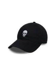 Black Cap with Embroidered Skull | Top Hats