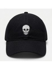Gorra Negra con Calavera Bordada | Top Hatss