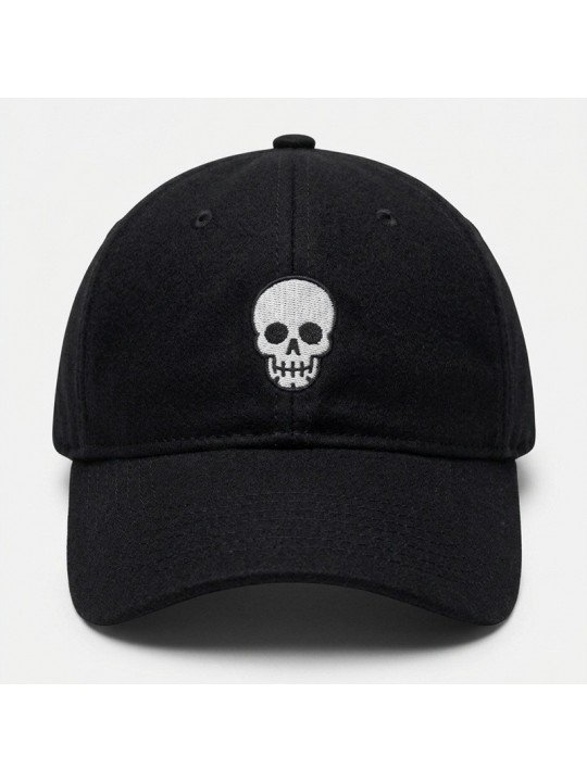 Gorra Negra con Calavera Bordada | Top Hatss