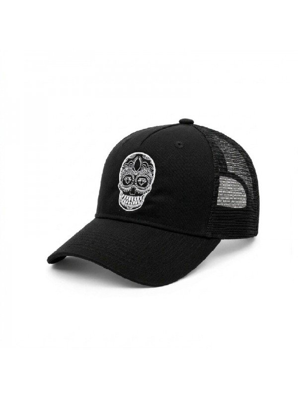Gorra de Rejilla con Calavera Mexicana Bordada | Top Hats