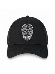 Gorra de Rejilla con Calavera Mexicana Bordada | Top Hats