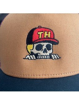 Top Hats Cap with Embroidered Skull Wearing a Cap