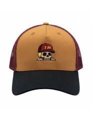 Top Hats Cap with Embroidered Skull Wearing a Cap