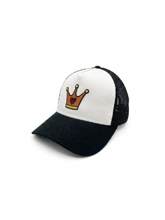 Crown Embroidered Trucker Cap | Adjustable Top Hats Cap