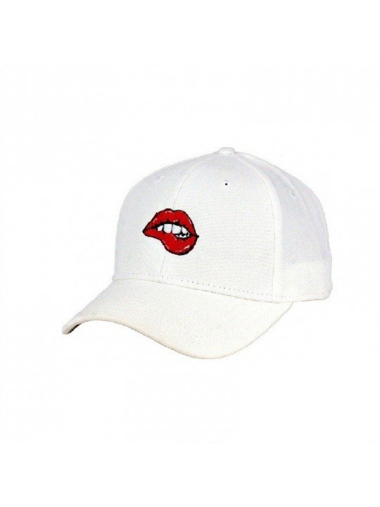 Sensual Lips Embroidered Cap | Structured Front Cap by Top Hats