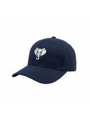 Navy Blue Kids' Cap with Embroidered Elephant
