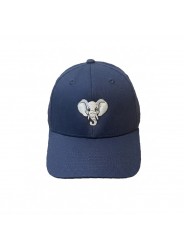 Navy Blue Kids' Cap with Embroidered Elephant