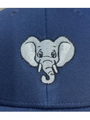 Navy Blue Kids' Cap with Embroidered Elephant