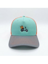 Motorcycle and Surf Embroidered Trucker Cap | Top Hats