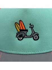 Motorcycle and Surf Embroidered Trucker Cap | Top Hats