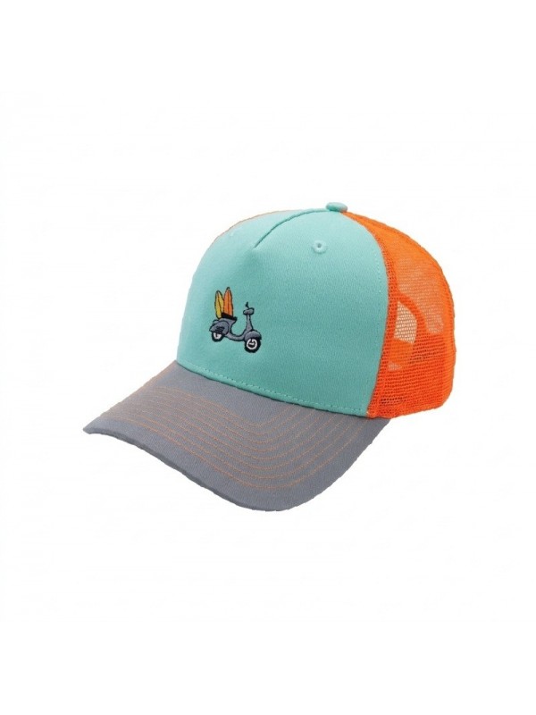 Motorcycle and Surf Embroidered Trucker Cap | Top Hats